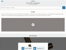 Tablet Screenshot of fourstarindustries.com